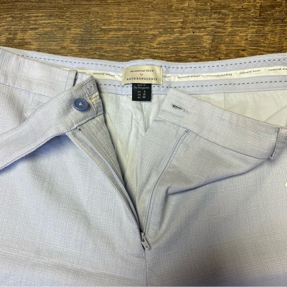 NEW Anthropologie The Essential Slim Sky Blue Trouser Pants Womens Size 6 - Picture 6 of 12
